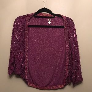 Deepa Gurnani Purple sequined shrug